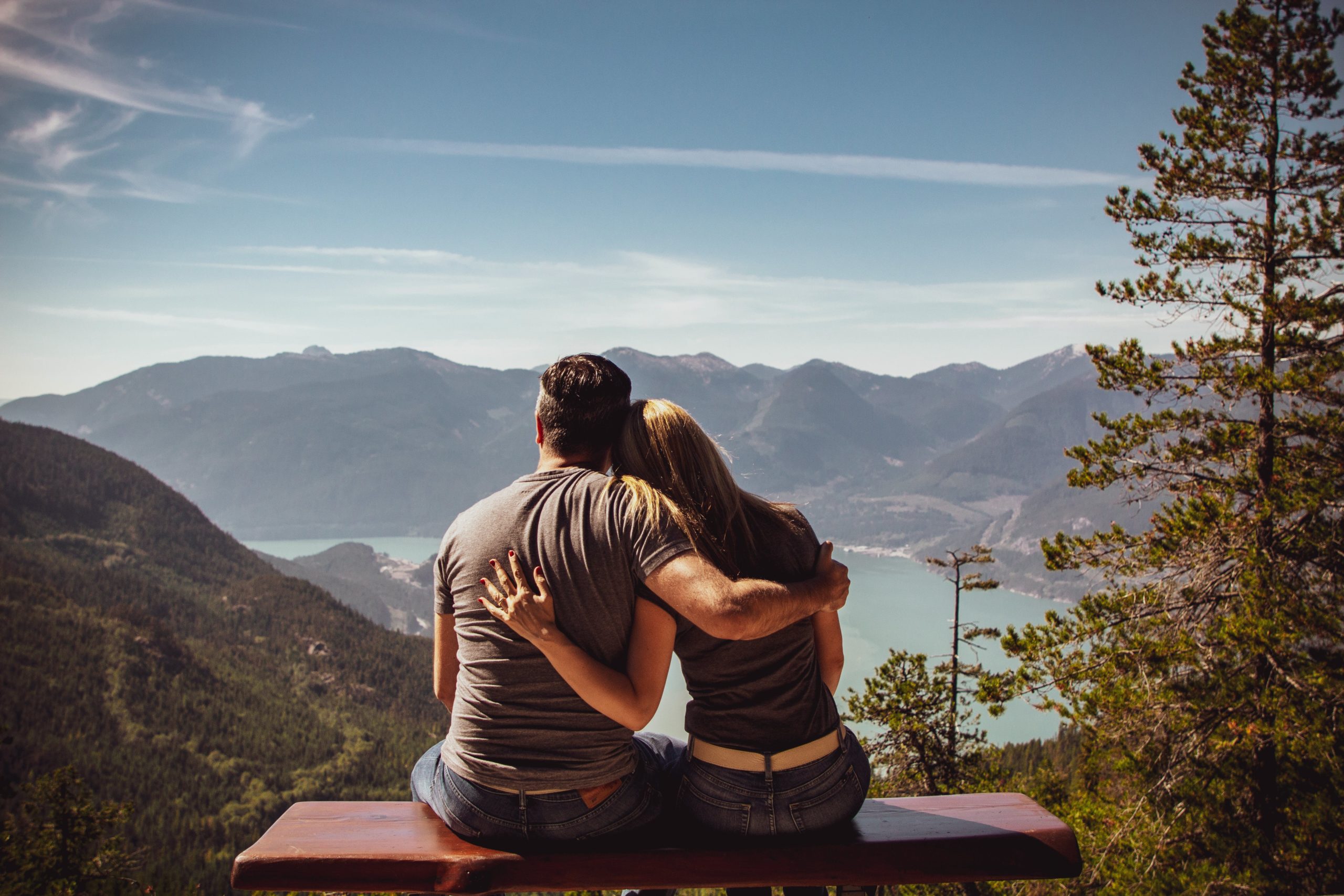 Financially-focused couple in love on vacation.